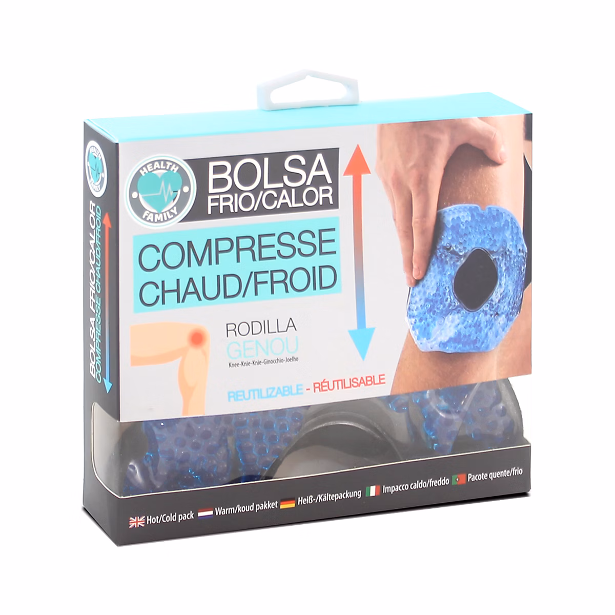 Compresse Chaude/Froide pour genou – Gel Flexible et Réutilisable | Largeur 20.8 x Longueur 28 cm