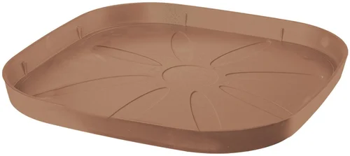 Une solution pratique pour l’extérieur：Soucoupe carrée en plastique recyclé Deroma Origin Cotto - 24 x 24 x 2,25 cm