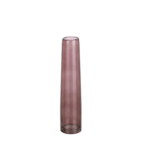 Jardin et confort：Vase soliflore en verre marron transparent Xandra - Ø 7 x H 30,5 cm