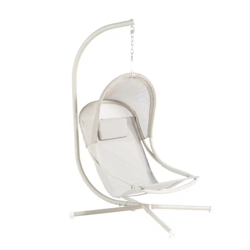 Une idée pratique pour l’extérieur:Fauteuil suspendu coloris beige Enya - 126 x 104 x 195 cm