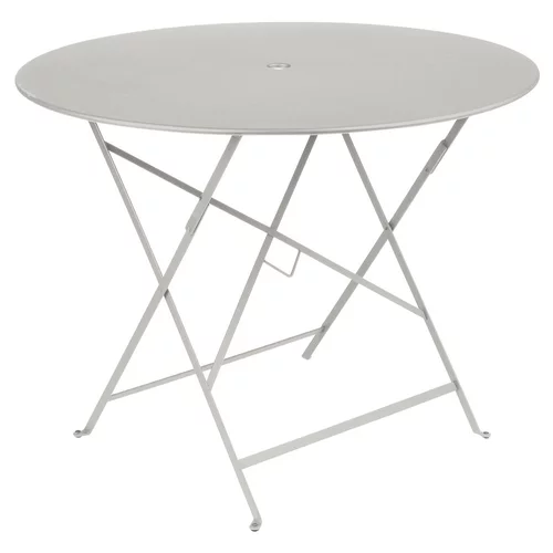 Pour améliorer votre jardin:Table pliante ronde en acier gris argile Fermob Bistro - 96 x 96 x 74 cm