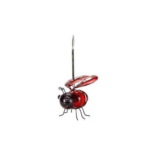Pour embellir le jardin:Coccinelle solaire rouge à suspendre Ladybird à LED blanc chaud 12x12,5x11,5 cm
