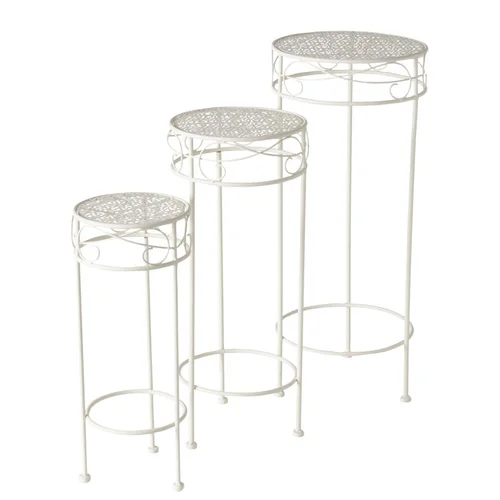 Pratique au jardin:Sellette en fer blanc Marisa S - Ø 20,3 x H 50,1 cm