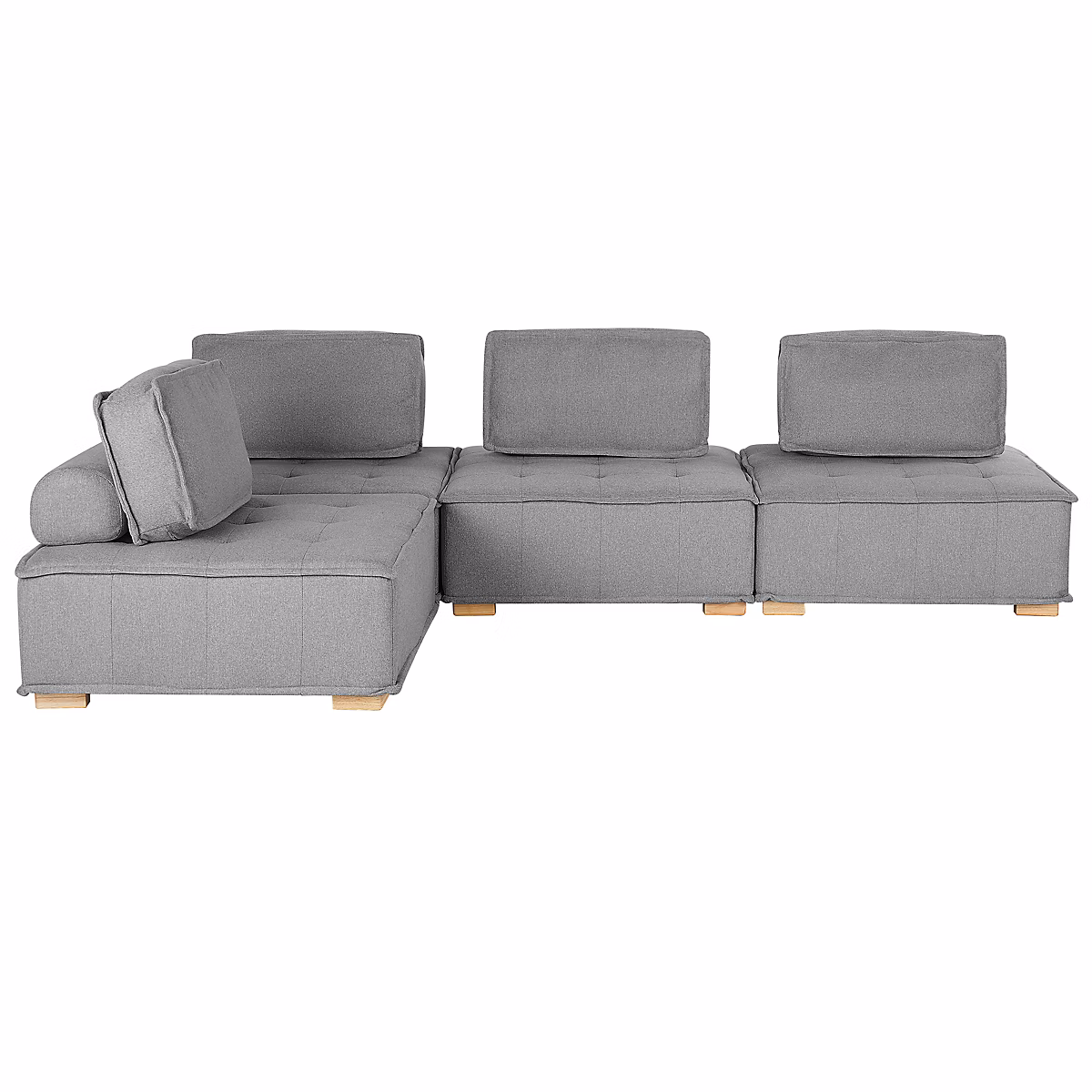 Canapé d'angle modulable 4 places TIBRO Tissu Gris Côté droit – Réf. CFYUESWSW8404170567