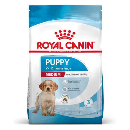 Extérieur pratique：Croquettes pour chiot de taille moyenne Royal Canin Medium Junior - 12 kg