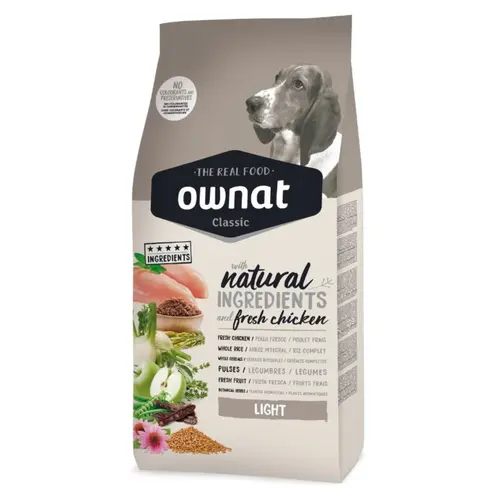Choix malin：Croquette pour chien adulte light au poulet Ownat - 4 kg