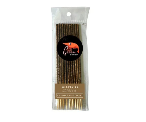 Le pratique pour l’extérieur：Lollies bio pour crevettes d'aquarium Gioiashrimp – Sachet de 12