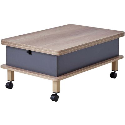Table basse avec plateau modulable Helsinki (Bois clair et anthracite)