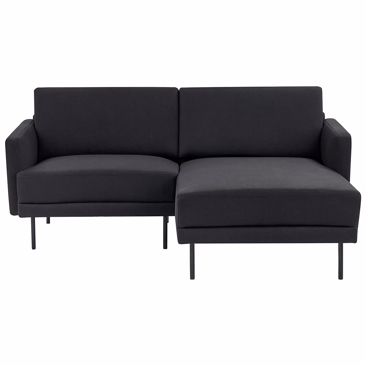 Canapé d'angle 2 places BREDA Tissu Noir Côté gauche | Canapé
