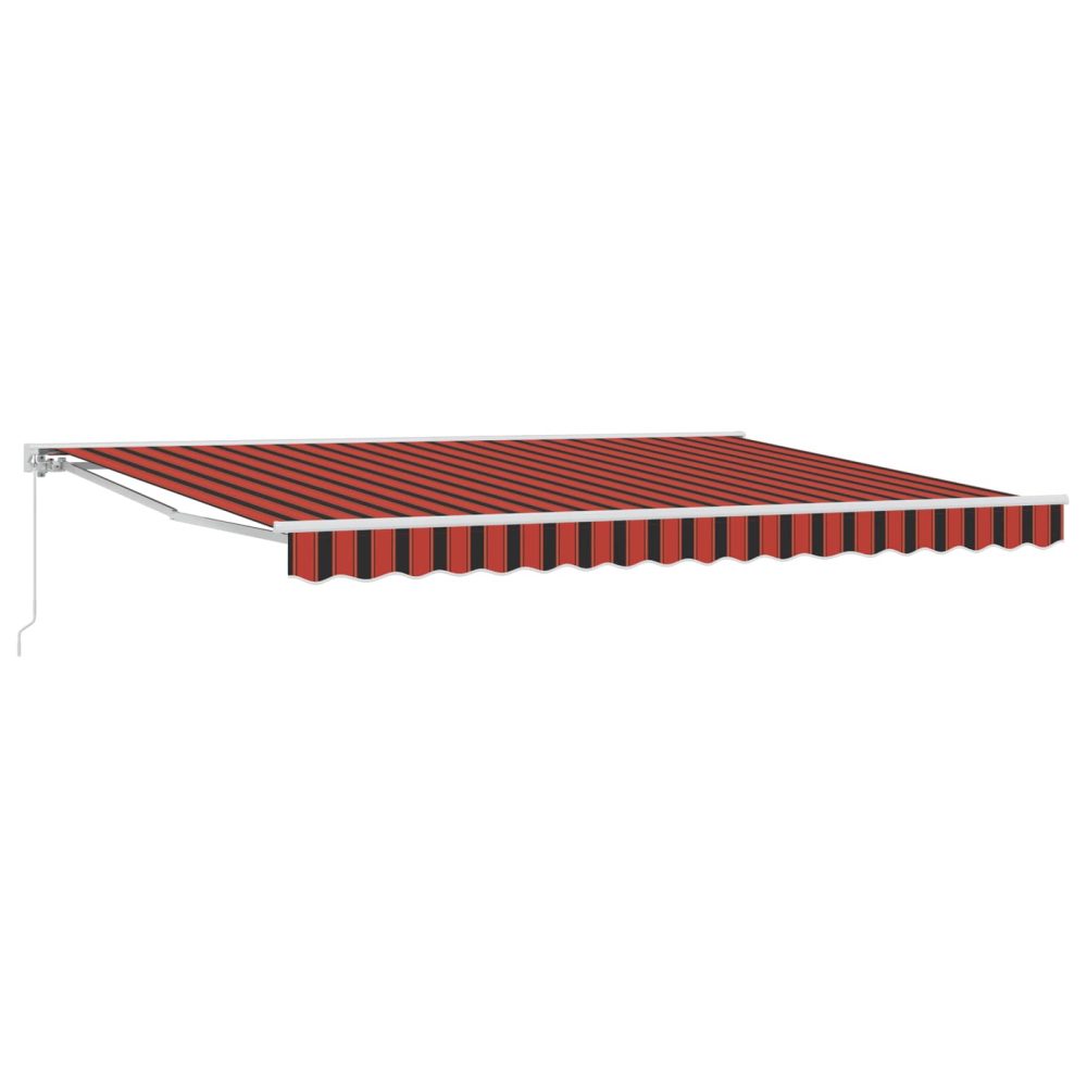 vidaXL Auvent rétractable manuel Orange, Noir et Jaune 4,5 × 3,5 m