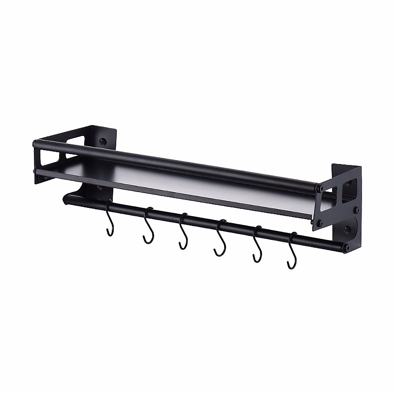 CODEKEY 40cm Porte Ustensiles Cuisine avec 6 Crochets – Adhésif/Perçage 2 Façons D'installer Support Rangement Ustensiles Cuisine