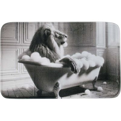 Tapis de bain en polyester Animal 45 x 75 cm (Lion)