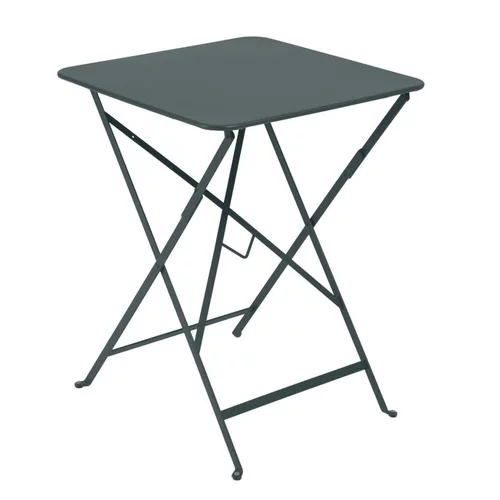 Tendance jardin：Table pliante Bistro coloris gris orage en acier Fermob - 57 x 57 x 74 cm