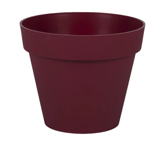 Espace vert confort:Pot rond en polypropylène rouge Bourgogne Eda Toscane 3 L - Ø 20 x H 17 cm