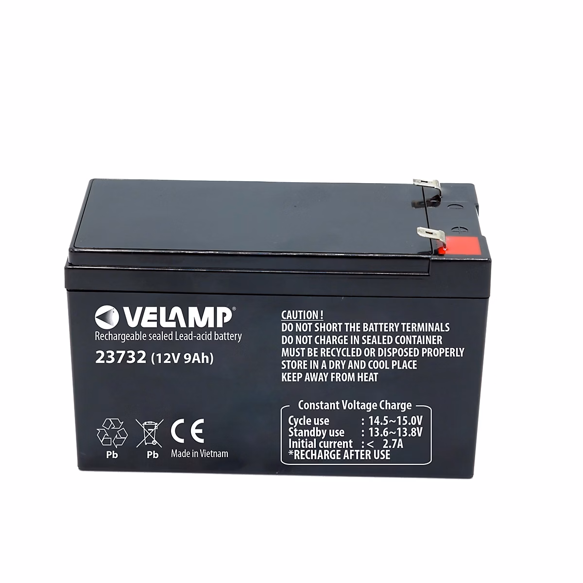 Batterie rechargeable au plomb – connexions Faston, 12V 9Ah