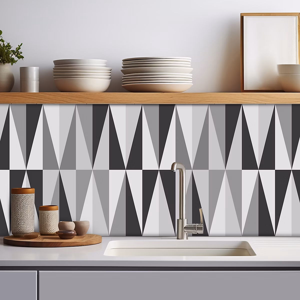 Crédence adhésive design géometrique 312 – 50 × 200cm