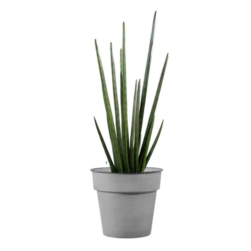 Pour faciliter la vie dehors:Pot horticole en acier peint gris clair Ø 19 x H 17 cm