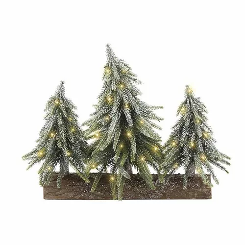Choix malin：Set 3 sapins lumineux LED à lumière fixe blanc chaud à piles - 27 cm