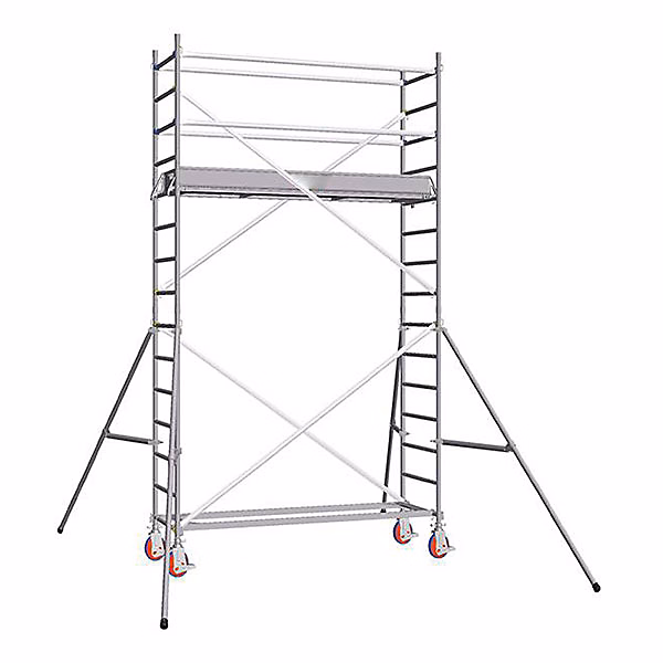 Echafaudage roulant – embase simple, hauteur de travail max 3.90m, 7125020