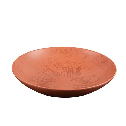 Jardin sélection:Assiette creuse en grès terracotta Onyx - Ø 22 cm