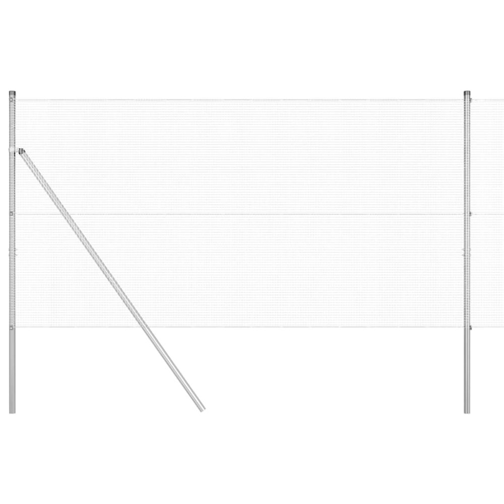 vidaXL Clôture en fils soudés pour fixation au sol 25 x 1 m Argenté