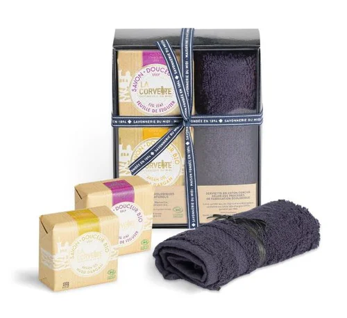 Idée nature:Coffret de bain douceur bio La Corvette - 2 x 100 g