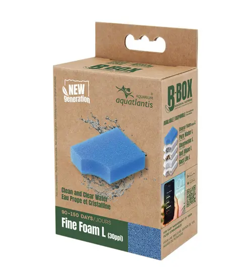 Pour la maison et le jardin：Mousse de filtration fine pour aquarium coloris bleu Aquatlantis B-Box fine foam - Taille L