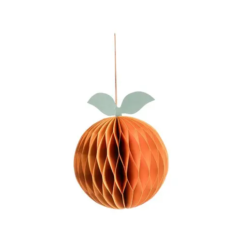 Le bon choix pour le jardin:Mandarine décorative à suspendre en papier orange grand modèle - Ø 11 x H 17 cm