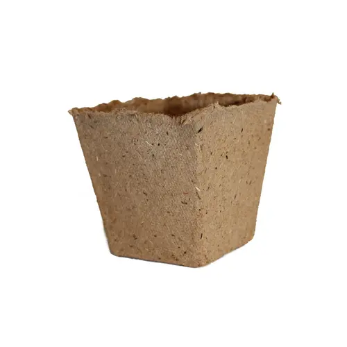 Jardin en pratique:Lot de 20 godets carrés biodégradables marron pour semis Jany - 6 x 6 cm