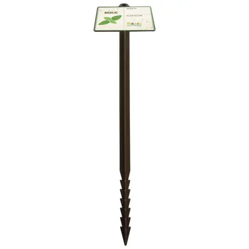 Accessoire au jardin:Étiquette à planter jalons de jardin basilic coloris marron - 45 cm
