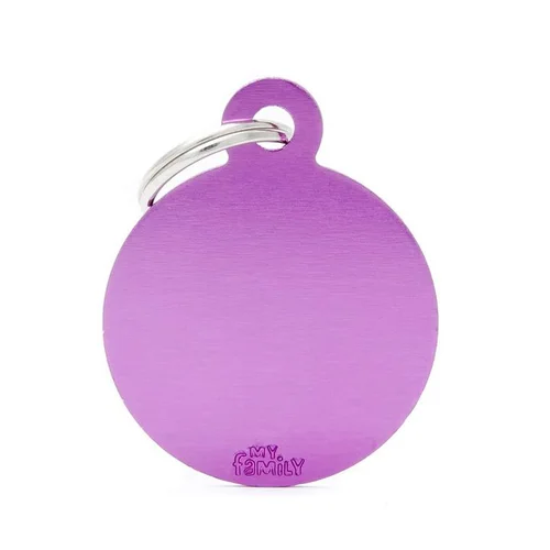Facile au jardin：Médaille en aluminium violet MyFamily Basic grand cercle