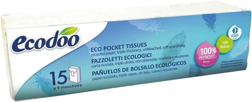 Spécial jardin：Paquets de mouchoirs 100% recyclés Ecodoo - 15 paquets