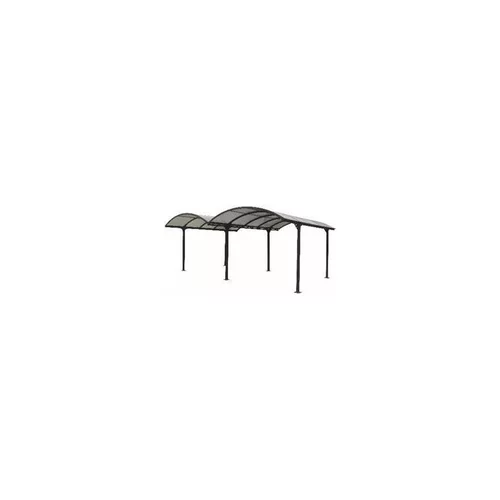 Adapté au jardin：Double carport en aluminium à toit ½ rond livré Foresta Bois - 28,62 m²