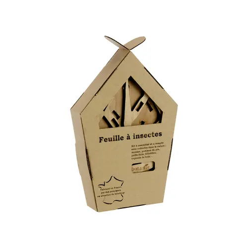 Pour les espaces verts:Kit hôtel à insectes en bois en forme de feuille botanic® (à assembler et remplir)