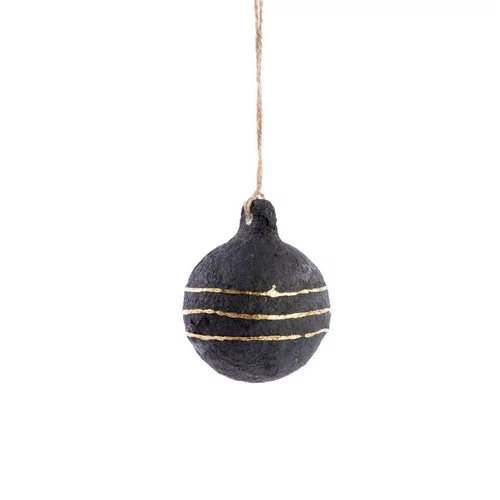 Choix au jardin：Suspension boule ronde coloris noir en papier mâché - Ø 8 cm