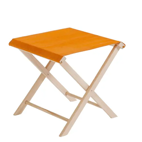 Pour mieux équiper vos extérieurs:Tabouret pliant abricot coloris orange en coton - 43 x 43 x 42 cm