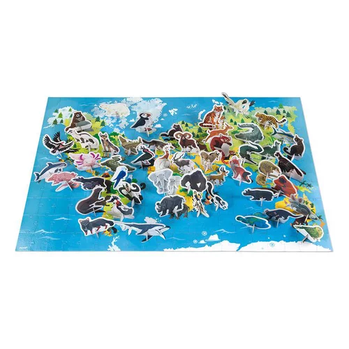 Malin extérieur：Puzzle éducatif 200 pièces Les animaux menacés – dès 6 ans