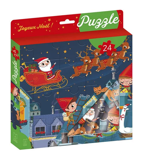Bien pratique à l’extérieur：Puzzle Joyeux Noël - 24 pièces - Dès 4 ans