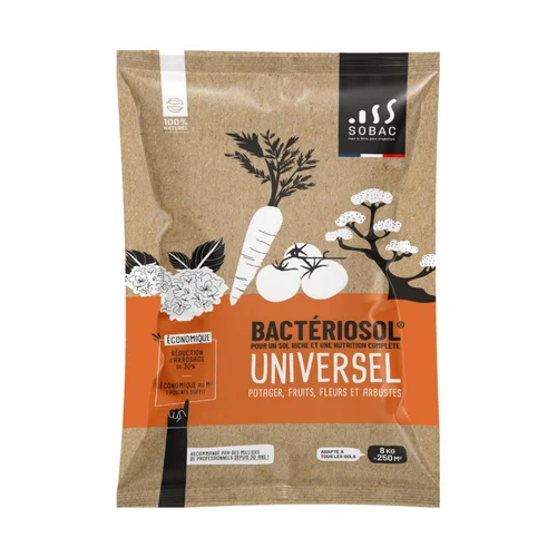 Pour votre espace vert:Bactériosol universel 100 % naturel Sobac - 8 kg