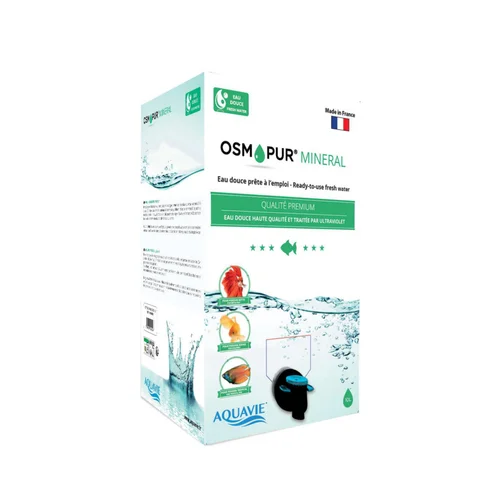 Bien dehors：Eau reminéralisée pour aquarium prêt à l'emploi Aquavie Osmopur Minéral - 10 L