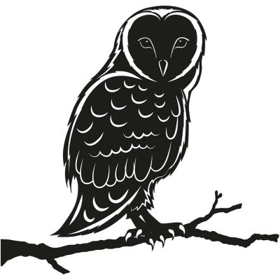Silhouette sur pique en acier noir (Hibou)