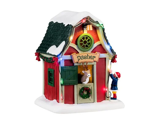 Solution au jardin：Scénette pour village de Noël Lemax Santa’s wonderland La maison de Dasher