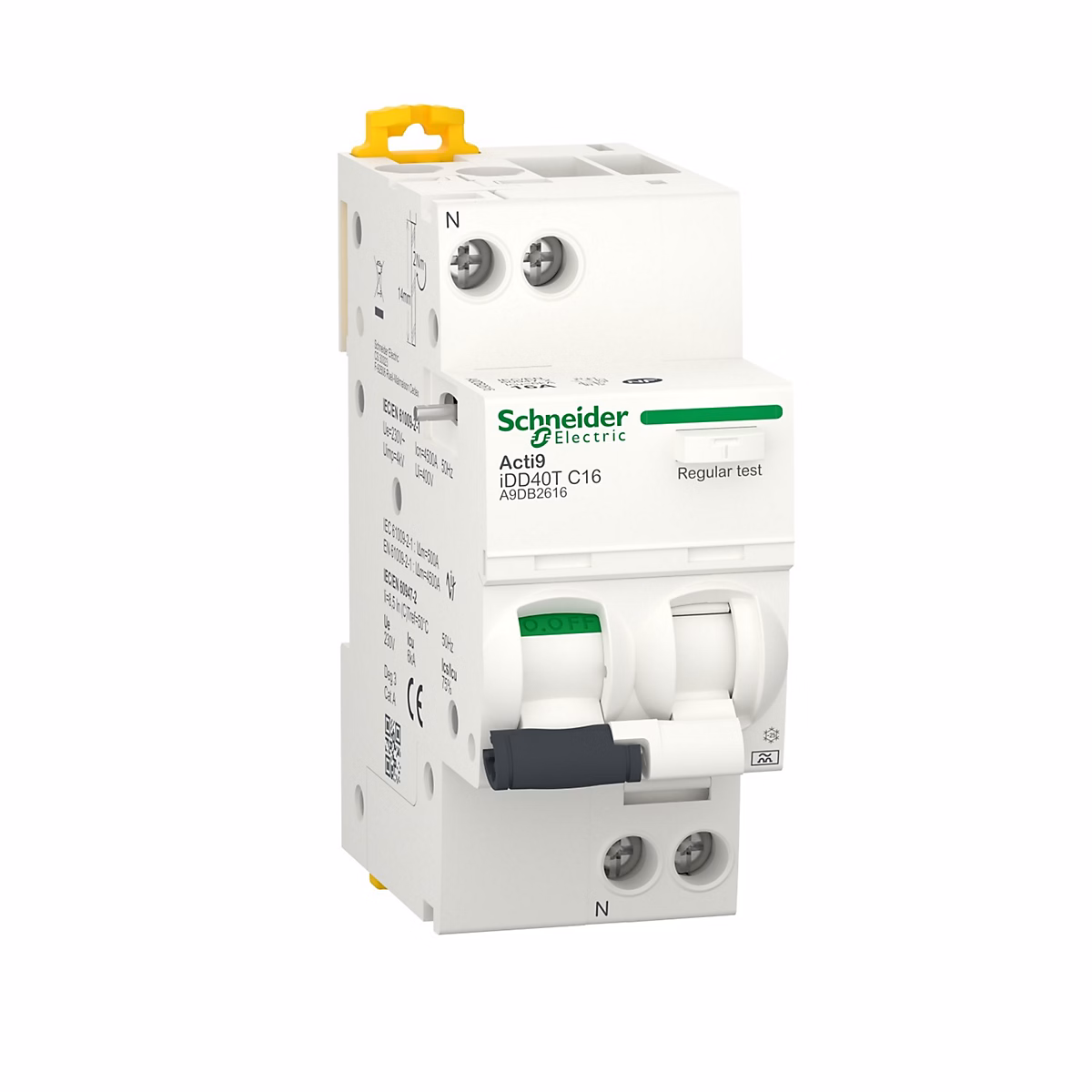 A9d21616 Disjoncteur Différentiel 30ma 16a – 1p+n, 6ka, Type A Non Auxiliarisable- Vigi Schneider Idpn