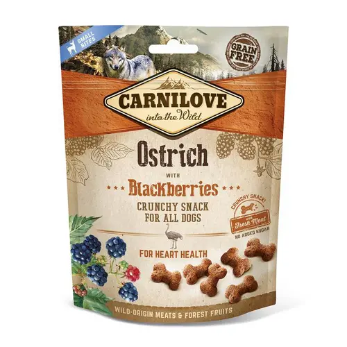 Jardin confort plus:Friandise pour chien snack croquant goût autruche aux mûres Carnilove - 200 g