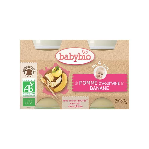 Bien pensé jardin:Petits pots pomme et banane Babybio 2 x 130 g