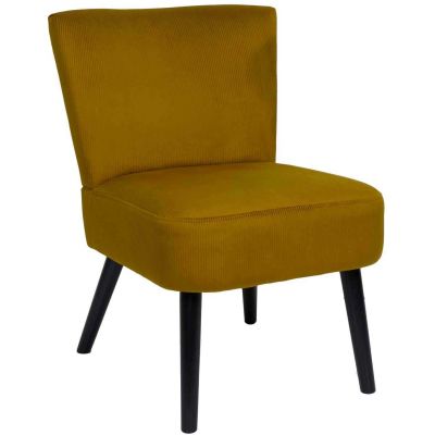 Fauteuil crapaud en tissu Giulia (Jaune moutarde)