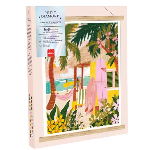 Pour vos besoins extérieurs:Peinture à diamanter Surfboards Petit Diamond by La Petite Épicerie - 25,5 x 33 cm