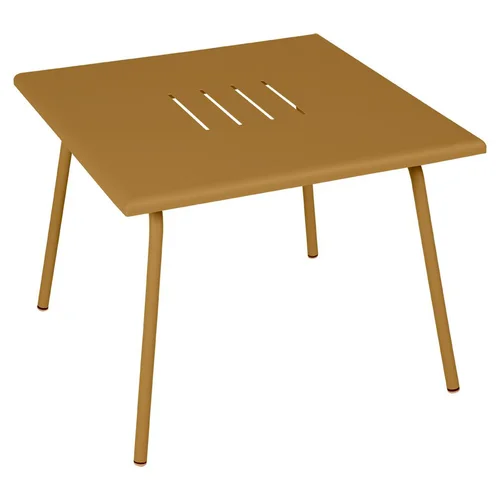 L’allié de vos extérieurs:Table basse Monceau carrée coloris marron en acier Fermob - 57 x 57 cm