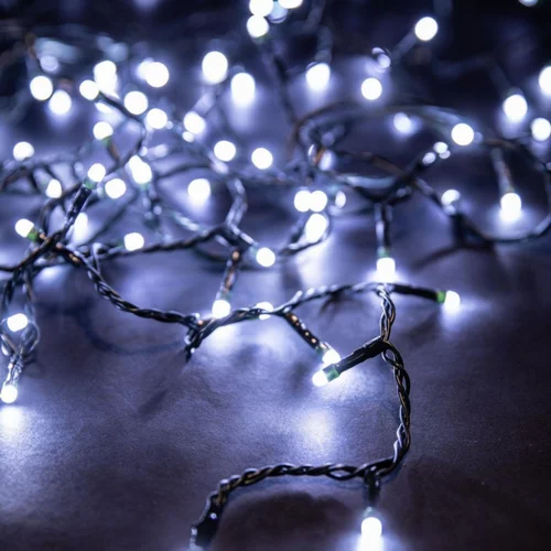 Confort pour le jardin:Guirlande lumineuse LED à lumière fixe blanc pur - 8 m