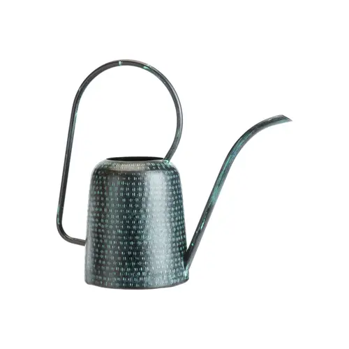 Pour tous les jardins:Arrosoir en métal martelé bleu - 36 x 15 x 32 cm